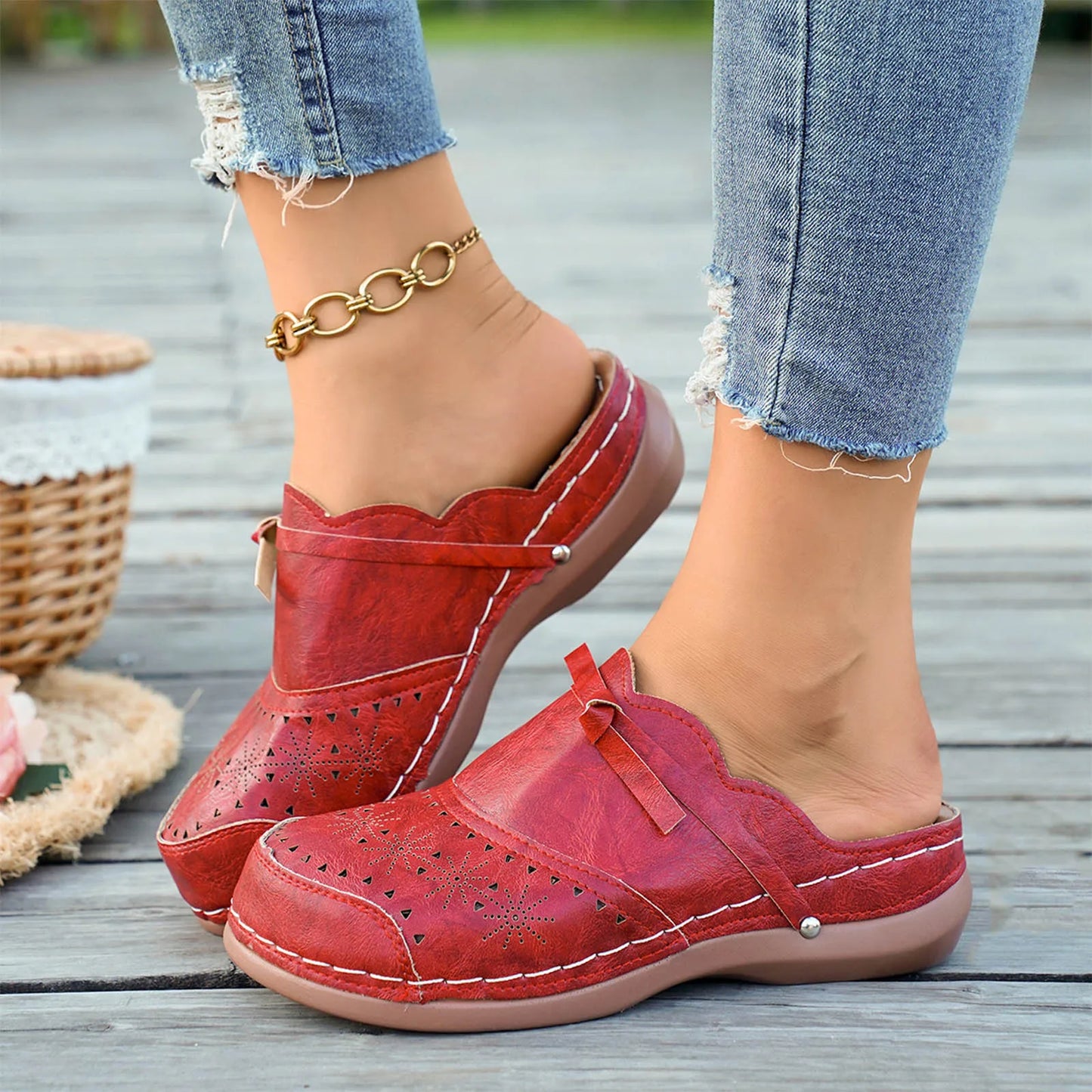 Women's Slippers Summer Flat Round Toe Sandals 2025 Retro Lace Up Sandals Hollow Out Comfy Mary Jane Comfortable Close Toe Shoes