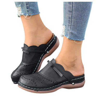 Women's Slippers Summer Flat Round Toe Sandals 2025 Retro Lace Up Sandals Hollow Out Comfy Mary Jane Comfortable Close Toe Shoes