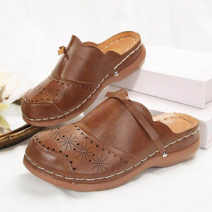 Women's Slippers Summer Flat Round Toe Sandals 2025 Retro Lace Up Sandals Hollow Out Comfy Mary Jane Comfortable Close Toe Shoes